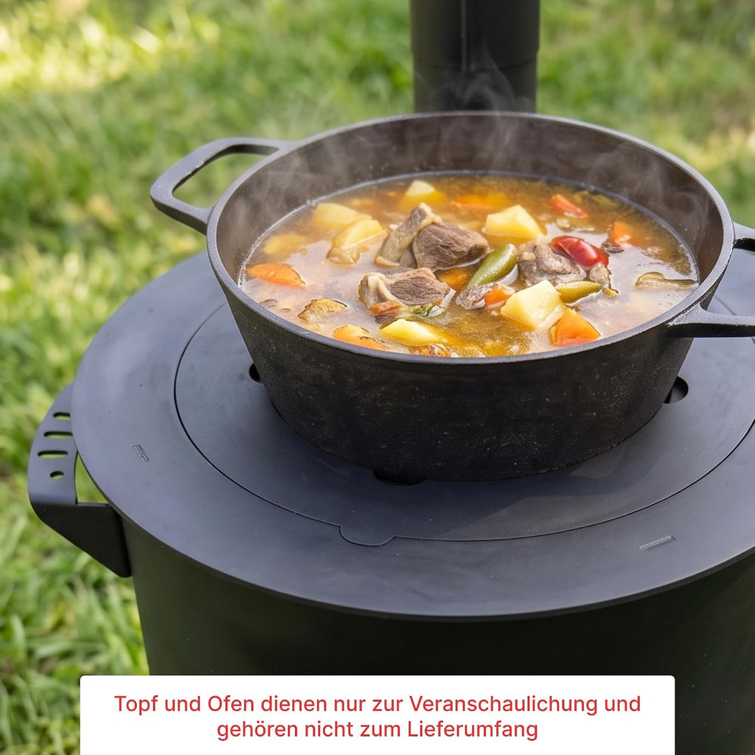 4BIG.fun Adapter - Ringe für Eintopfofen 38-42 cm Utschak Herdplatte für Feuerkessel Anpassungsplatt