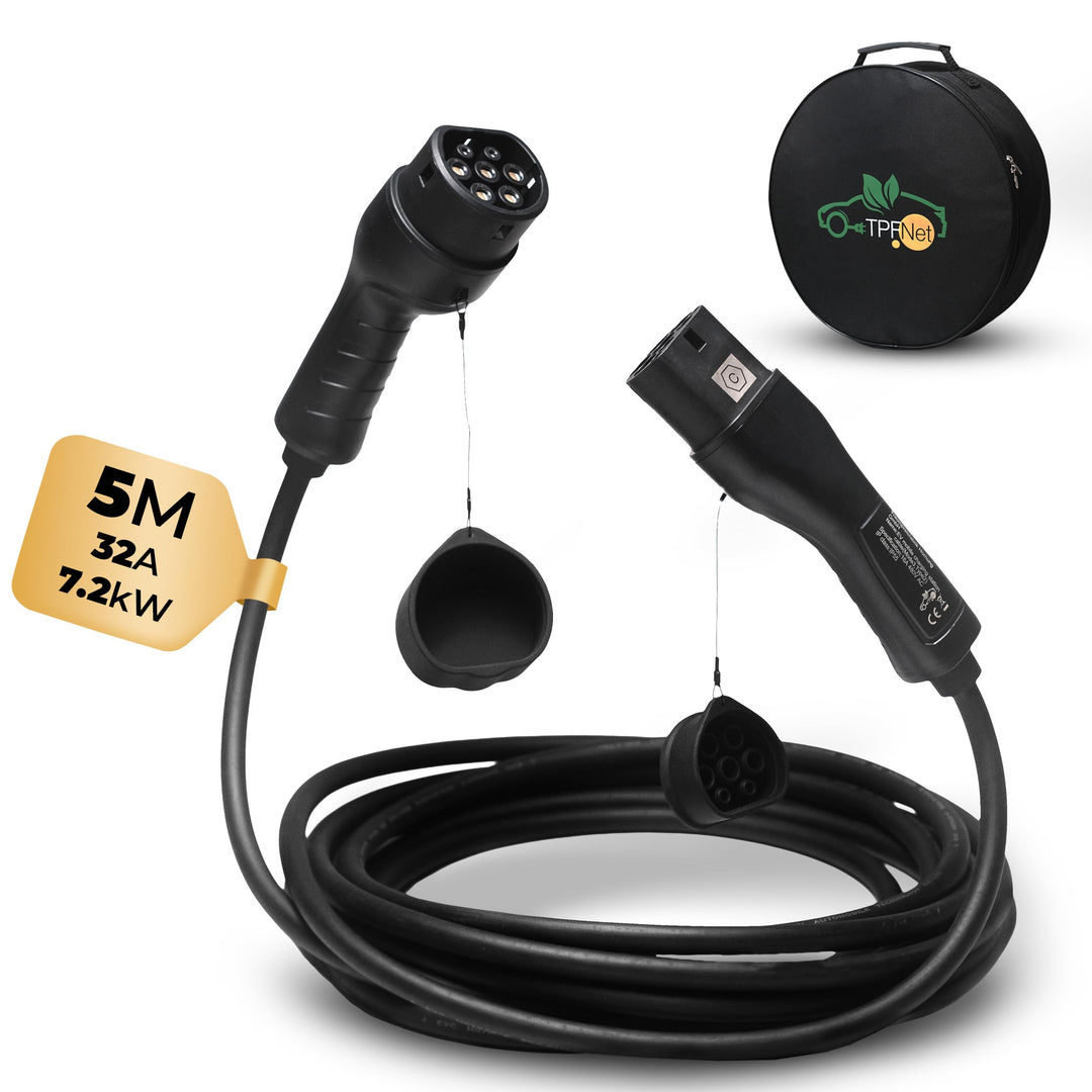 TPFNet Typ 2 Ladekabel 5m – Ladeleistung bis 7.2kW / 32A – Kompatibel mit den meisten Automarken – R