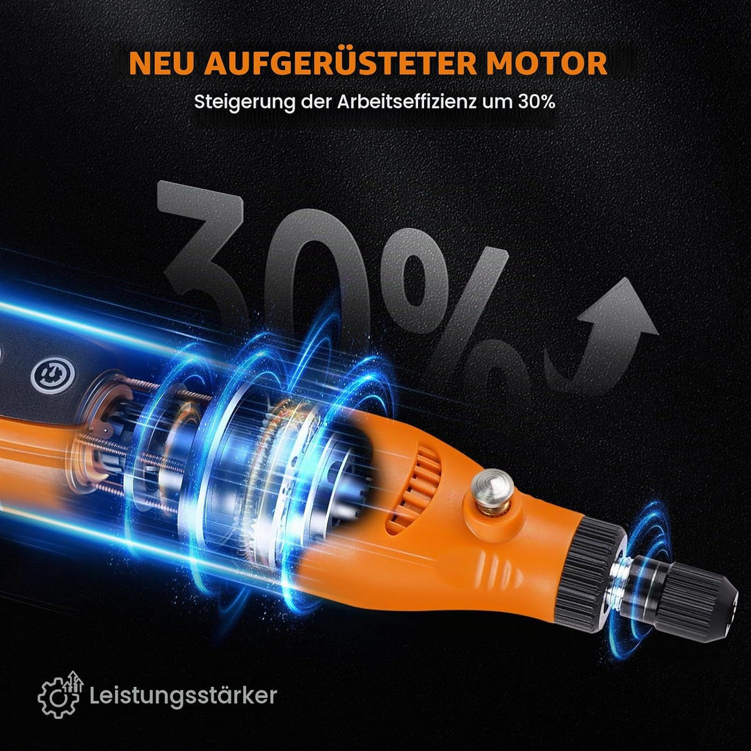 HARDELL Multifunctional Tool Battery 3.7 V, 5 Speed Rotation Tool, Use While Charging (Mini Orange),