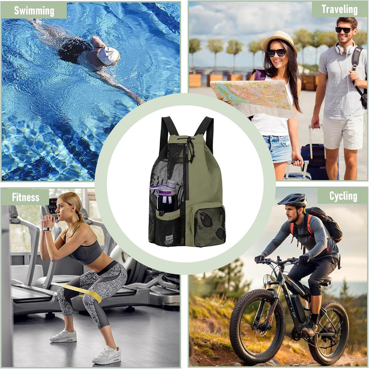Schwimmbeutel Wasserdicht Kinder, Swimming Bag, Tasche Schwimmunterricht Kinder, Mesh Schwimmrucksac