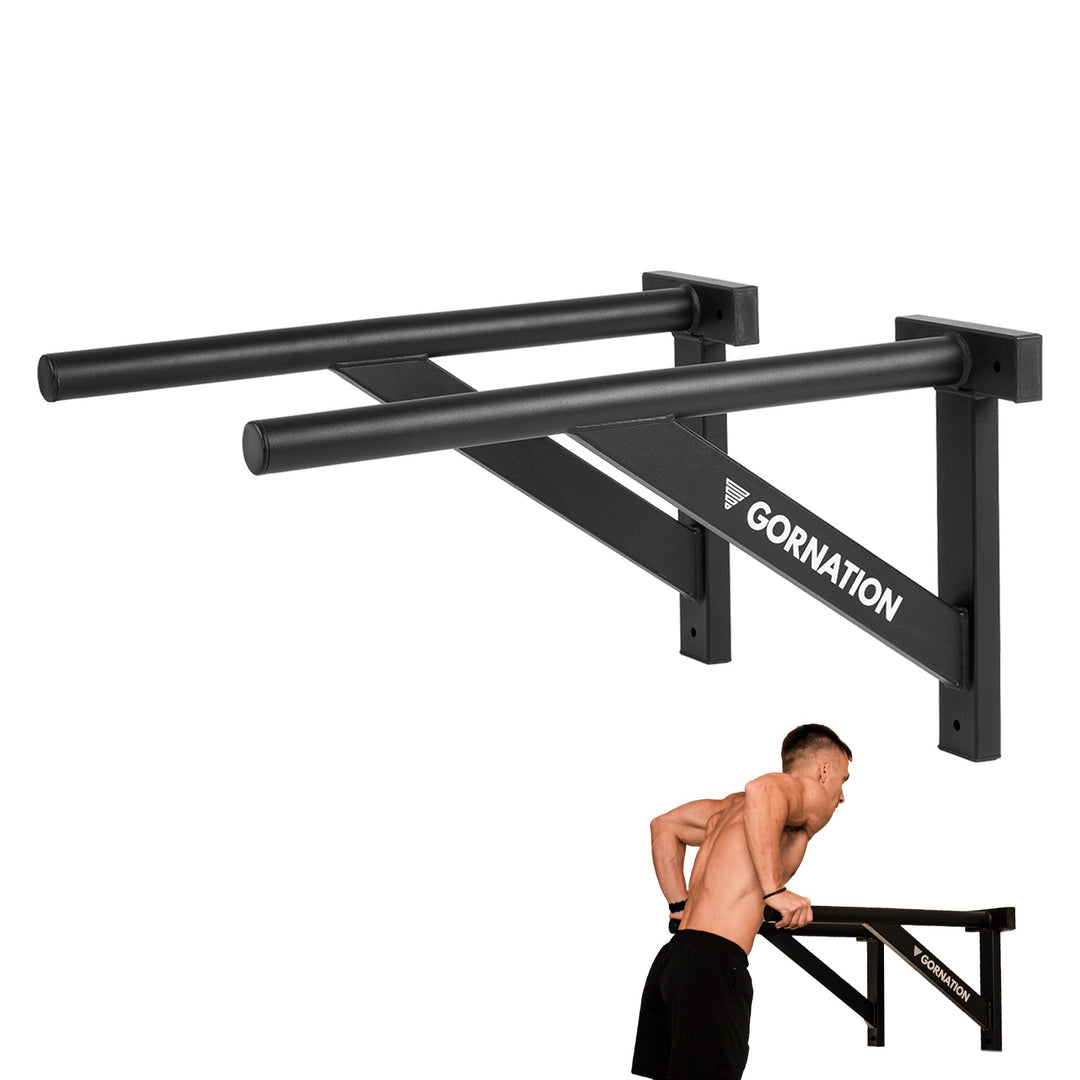 GORNATION Dip Bars für Wand, Dip Stange, Dips Barren, Wall Mounted Dip Station Home Gym Workout Bars