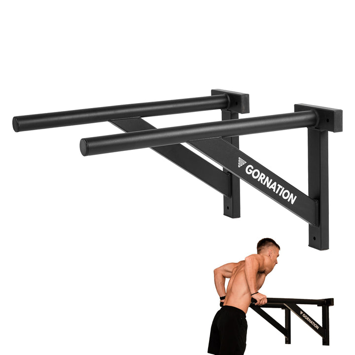 GORNATION Dip Bars für Wand, Dip Stange, Dips Barren, Wall Mounted Dip Station Home Gym Workout Bars