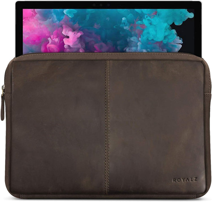 ROYALZ Ledertasche für Microsoft Surface Pro 7 und Pro 6 Tasche Leder Hülle 12,3 Zoll Vintage Lederh