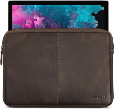 ROYALZ Ledertasche für Microsoft Surface Pro 7 und Pro 6 Tasche Leder Hülle 12,3 Zoll Vintage Lederh