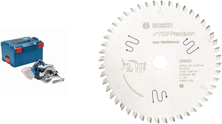 Bosch Professional 18V Akku Kreissäge GKS 18V-57 G (Sägeblatt-Ø: 165 mm, Schnitttiefe: 57 mm) + Krei