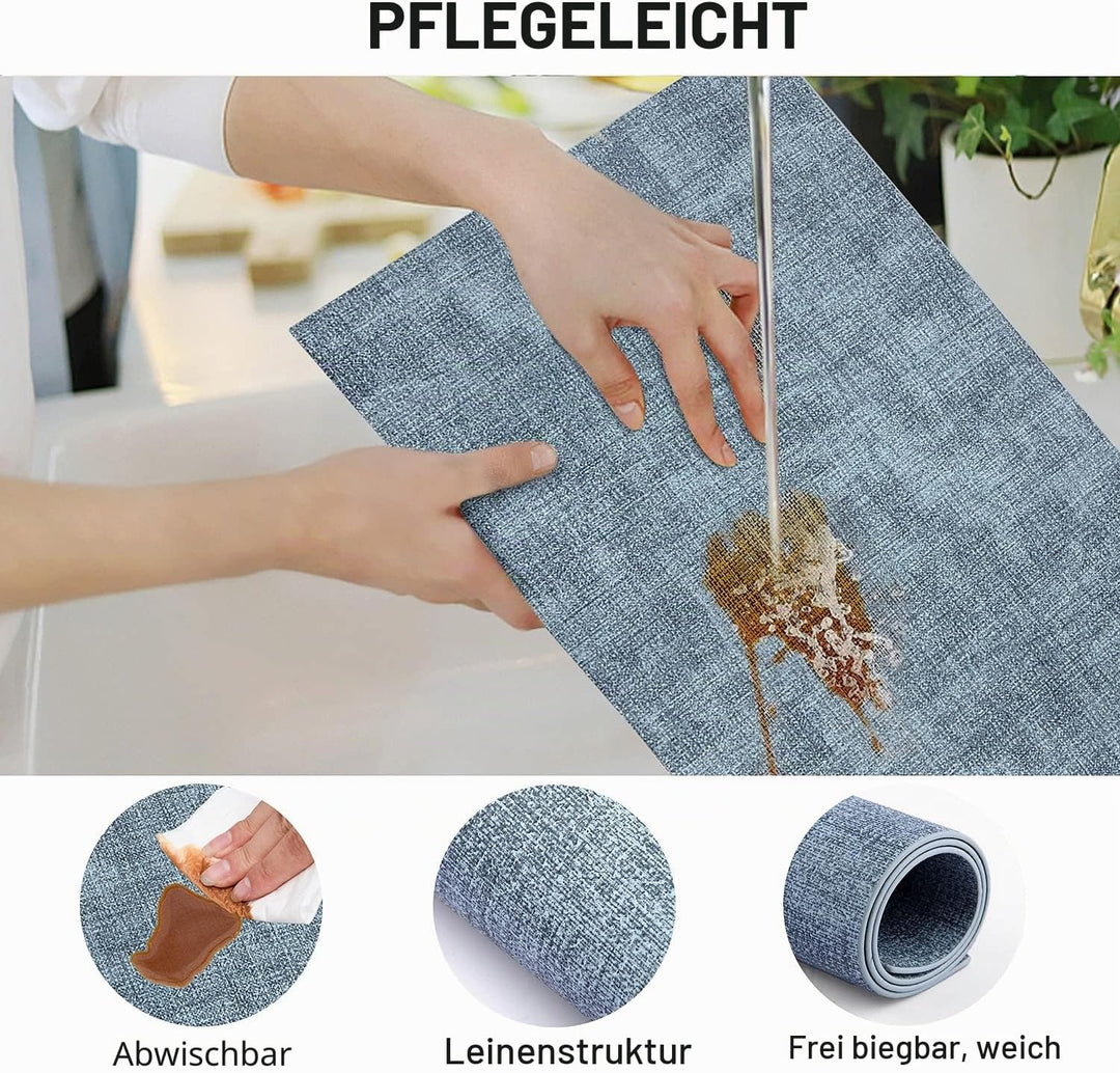 Platzsets Abwaschbar 6er Set, Leder Hitzebeständige Tischset, Wasserdicht Küche Tischset Platzset Ab