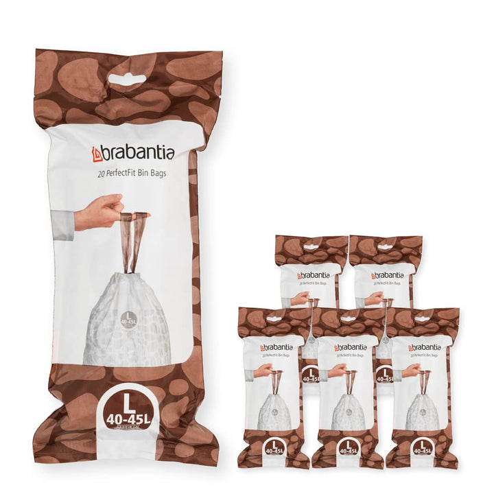 Brabantia Müllbeutel, Weiss, 120 Bags 120 Müllbeutel Multi-Box: 120 Beutel, 120 Müllbeutel Multi-Box