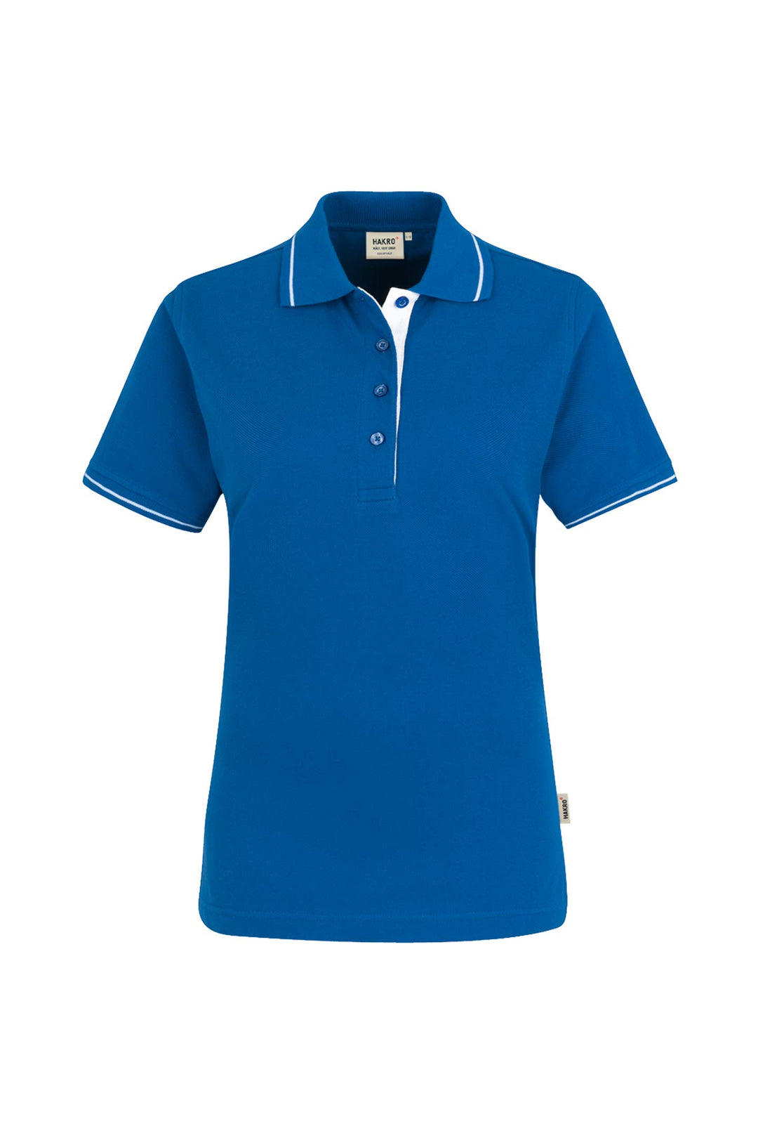HAKRO Damen Polo-Shirt Casual - 203 - mehrere Farben S Royalblau/Weiss, S Royalblau/Weiss
