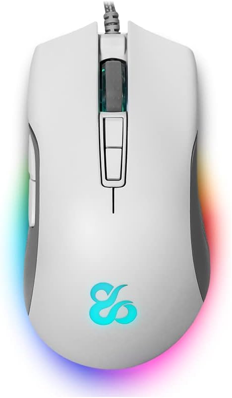Newskill Eos Ivory Professionelle Gaming-Maus mit RGB-Beleuchtung, 16000 dpi und optischem Sensor Pi