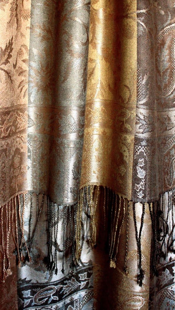 Lorenzo Cana Pashmina Damenschal Schaltuch jacquard gewebt aus 100% Seide 70 x 190 cm Paisleymuster