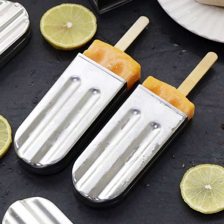 Popsicle Formen Edelstahl, 6 Stück Edelstahl Eisform Popsicle Formen Set mit Stick Holder und Tasse