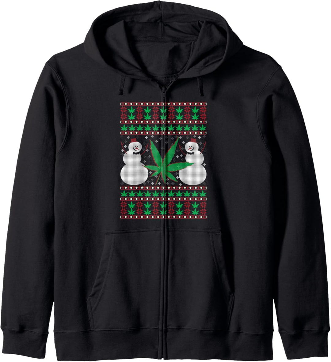 Marijuana Ugly Christmas Santa Holiday Blunt Weed Joint Kapuzenjacke