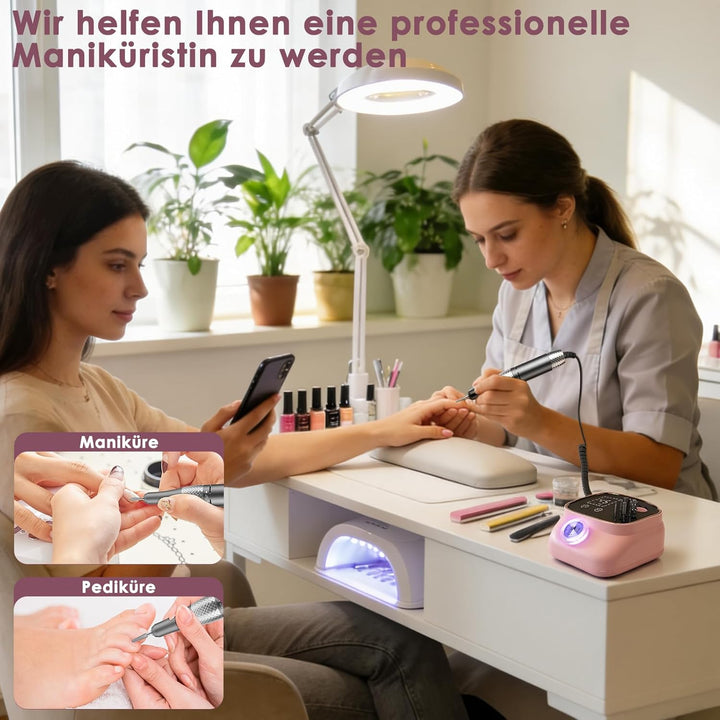 Dreamhigh® Professionelle Nagelfräse 45.000 U/min, Elektrische Nagelfeile, Nagelfräser, Tragbares Ma