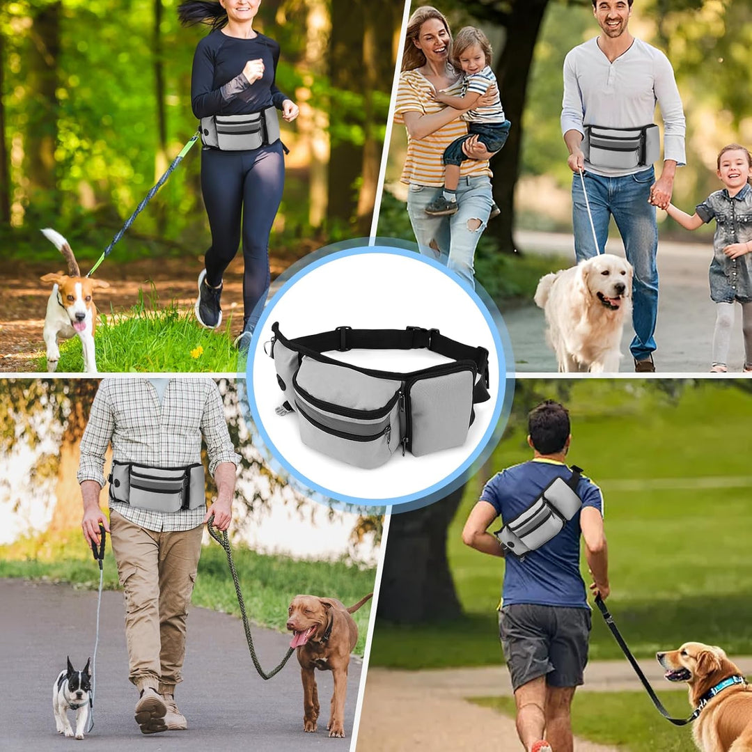 Leckerlibeutel Hundetraining, Robuste Bauchtasche mit Kotbeutelspender, Flaschenhalter, Reflektor &