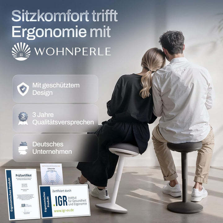 Bürohocker ergonomisch [Zertifiziert] 2in1 Sitzhocker & Stehhocker höhenverstellbar | Ergonomischer