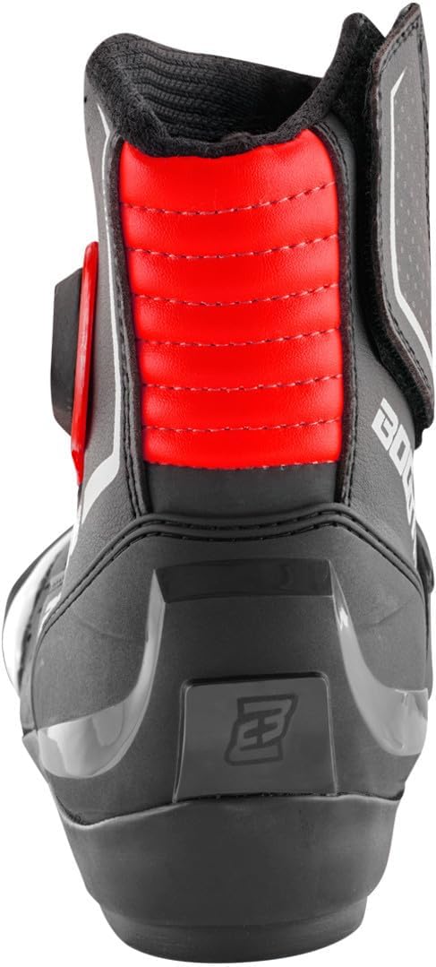 Bogotto Cartagena perforierte Motorrad Stiefel, schwarz/weiss/rot, 43 43 EU Schwarz Weiss Rot, 43 EU