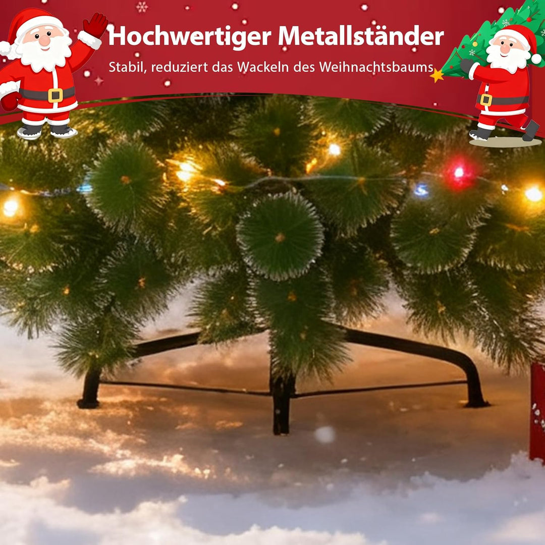 HENGMEI 240cm PVC Weihnachtsbaum Tannenbaum Christbaum Grün künstlicher mit Metallständer ca. 450 Sp