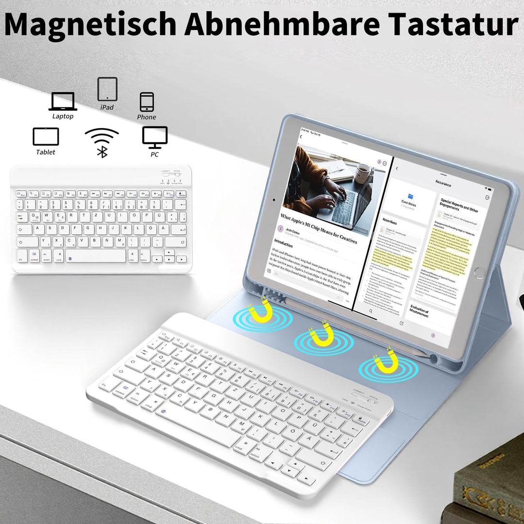 ZOYU Hülle mit Tastatur für iPad 9. Generation 2021/iPad 8. Generation 2020/iPad 7. Generation 2019,
