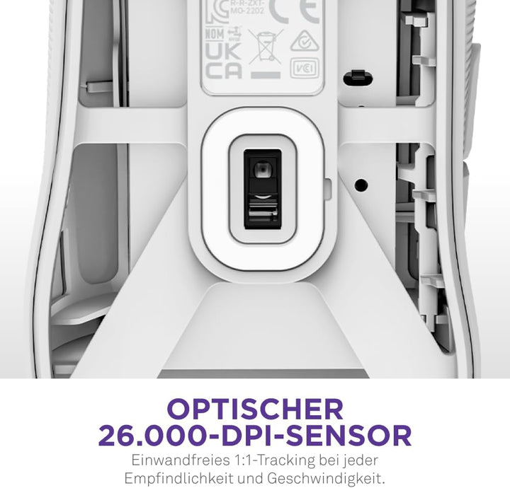 NZXT Lift 2 Ergo | Leichte ergonomische kabelgebundene Gaming-Maus | Leichte 61-g-Konstruktion | 8K-