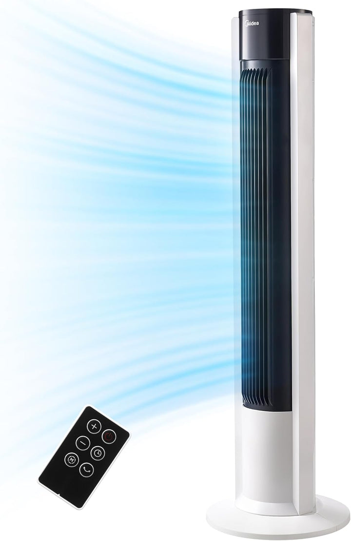 Midea FZ10-19BRA Turmventilator, robuster Kupfermotor, Luftzufuhr nach innen, Fernbedienung, 7-Stund