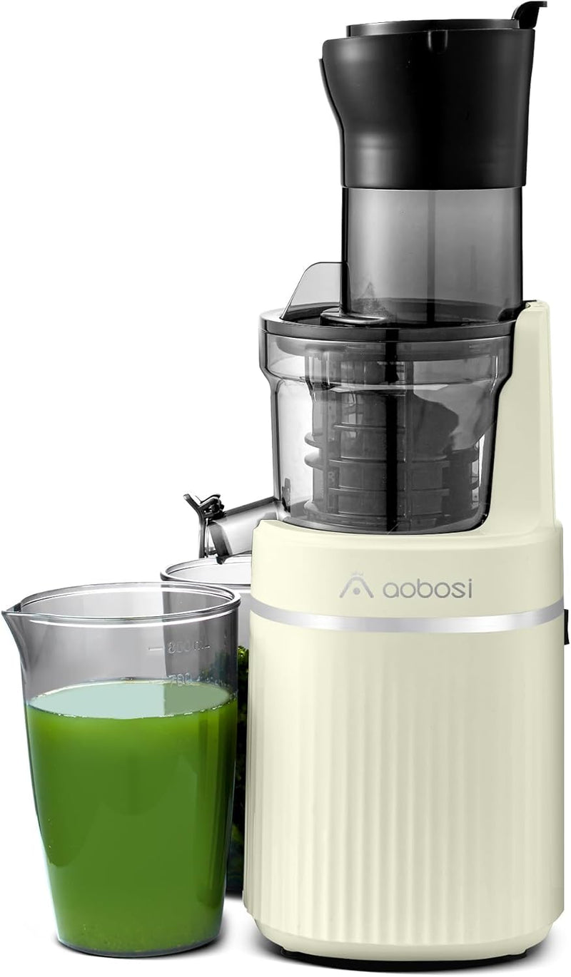 Aobosi Entsafter Slow Juicer Für Ganze Obst und Gemüse & BPA-Frei, Saftpresse Elektrisch Mit 80-mm Ö