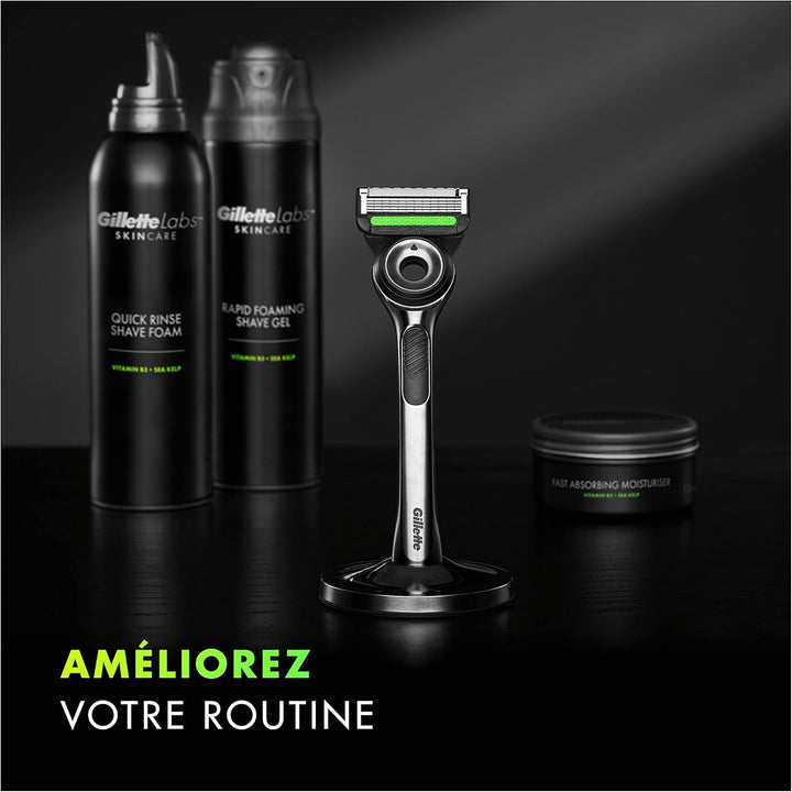 Gillette Labs mit Peelingstange, Rasierer für Herren, 1 Griff – 1 Nachfüllklinge, Black