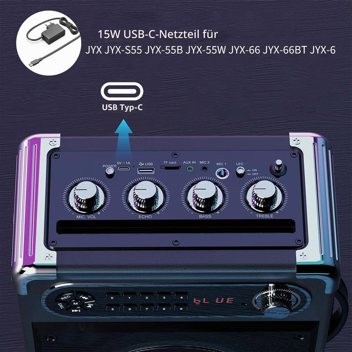 KFD Netzteil 5V 3A USB C Ladegerät für WiiM Pro Plus AirPlay 2 Receiver, Fender x Teufel ROCKSTER GO