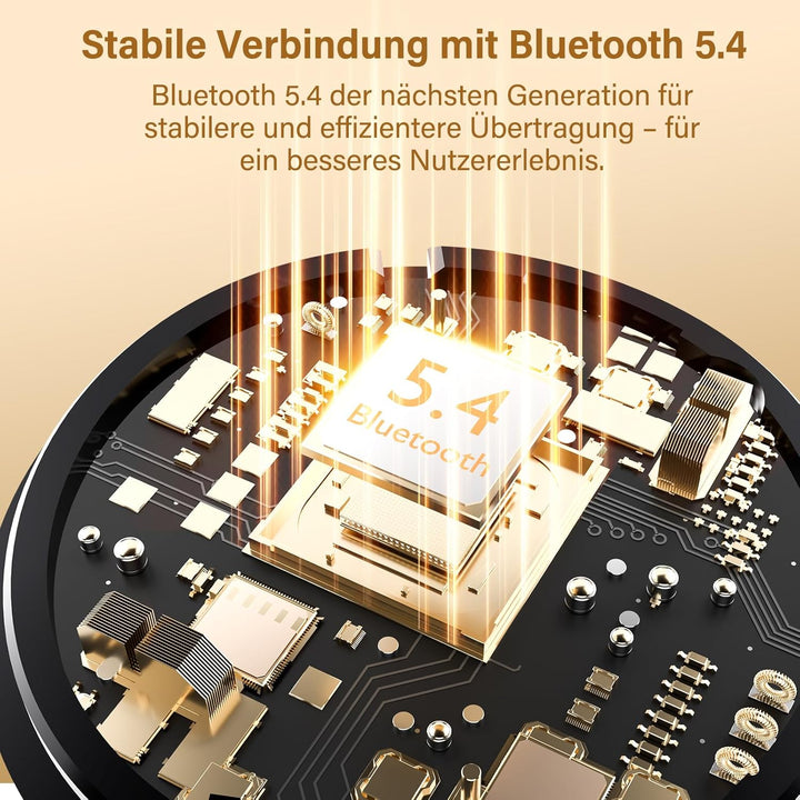 Bluetooth Kopfhörer, Kopfhörer Kabellos Bluetooth 5.4, Hi-Fi Sound in-Ear-Kopfhörer mit ENC Noise Ca