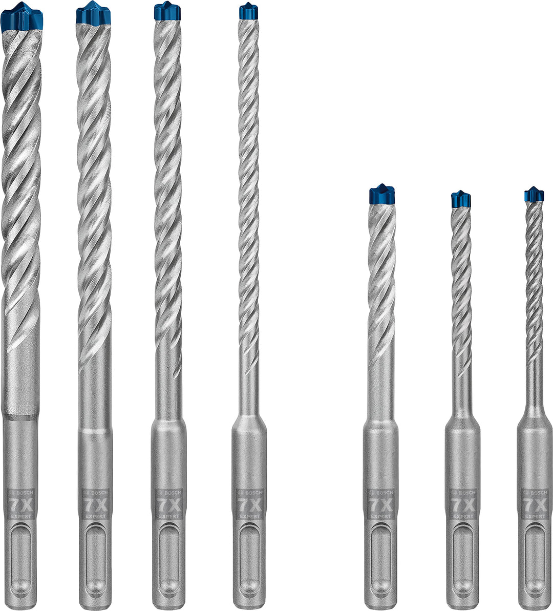 Bosch Professional 7x Expert SDS plus-7X Hammerbohrer Set (für Stahlbeton, Ø 5-12 mm, Zubehör Bohrha