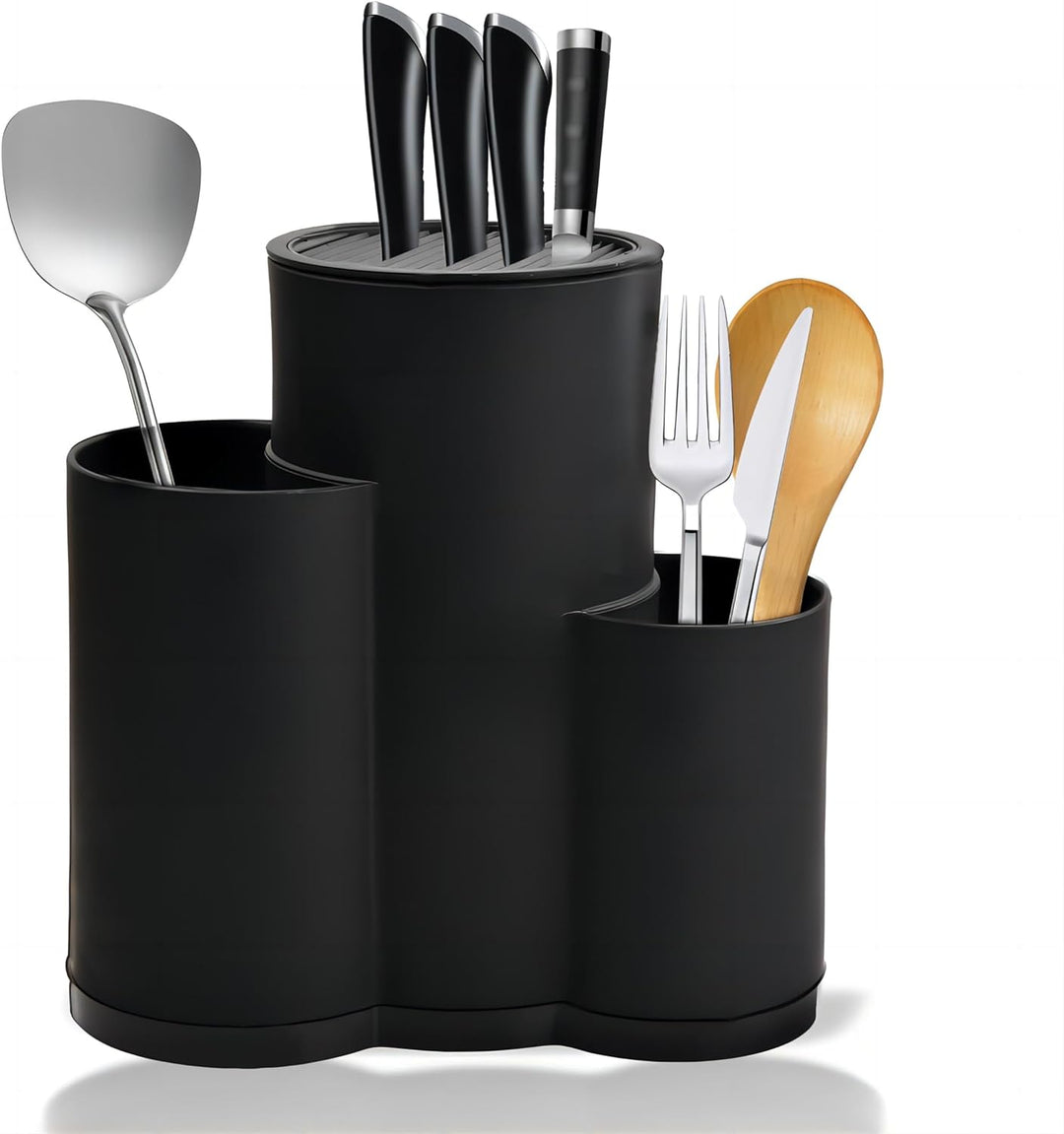 3 in 1 Universal Unbestückte Messerblock, Multifunktional Runder Messerblockhalter Aufbewahrung Stän