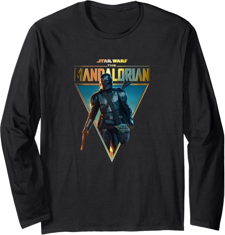 Star Wars: The Mandalorian & The Child Golden Logo Triangle Langarmshirt