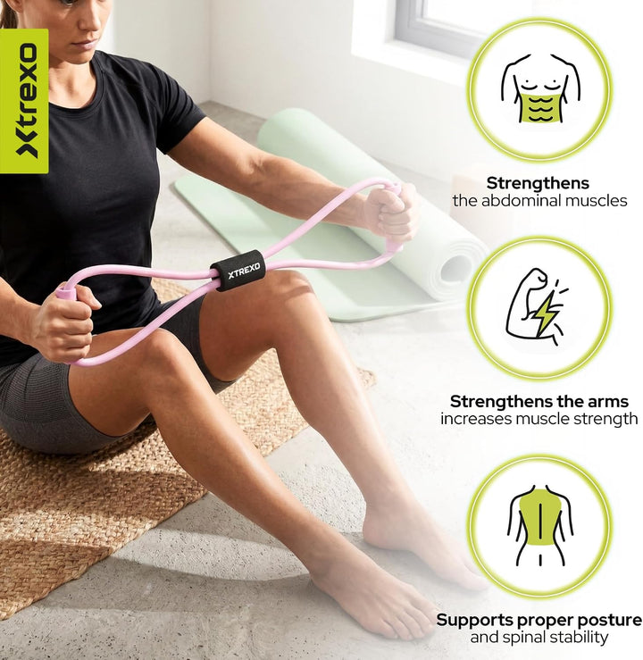 Fitness Expander mit Griffen – Widerstandsband aus TPR & Schaumstoff – 100 cm – Elastisches Training