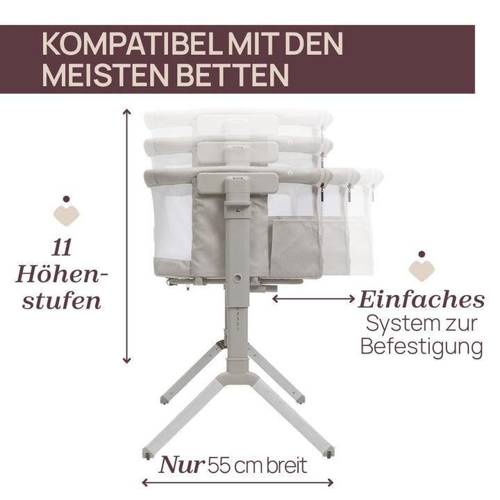 Chicco Next2Me Armonia Baby Beistellbett, aufklappbare Seitengitter, 11 Höhenstufen, höhenverstellba