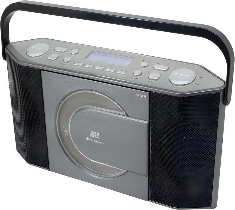 Soundmaster RCD1770AN DAB+ UKW Radio CD-MP3 Spieler tragbares wiederaufladbares Radio Batterie- und