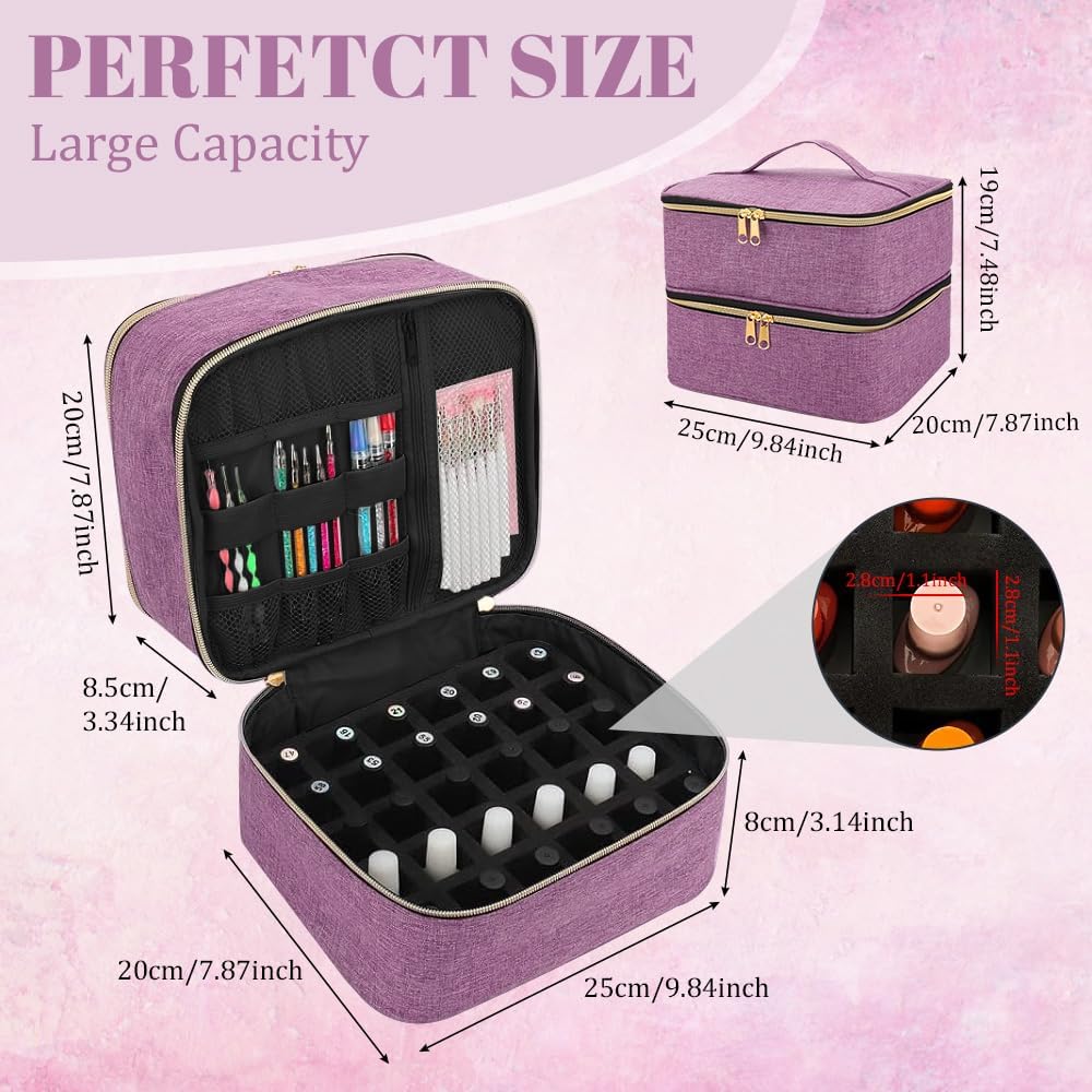 Nagellack Aufbewahrung Tasche Doppelschicht Nagellacktasche Lila Nagel Taschen Nagellack Organizer W