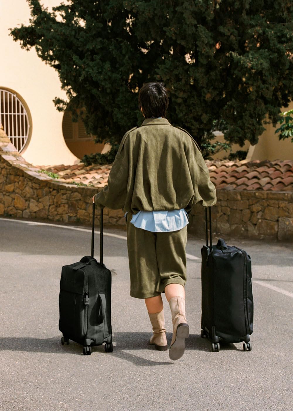 CREATE / Luggage Studio Soft/Set S und M Polyester Soft Koffer Schwarz/TSA Vorhängeschloss, 4 doppel
