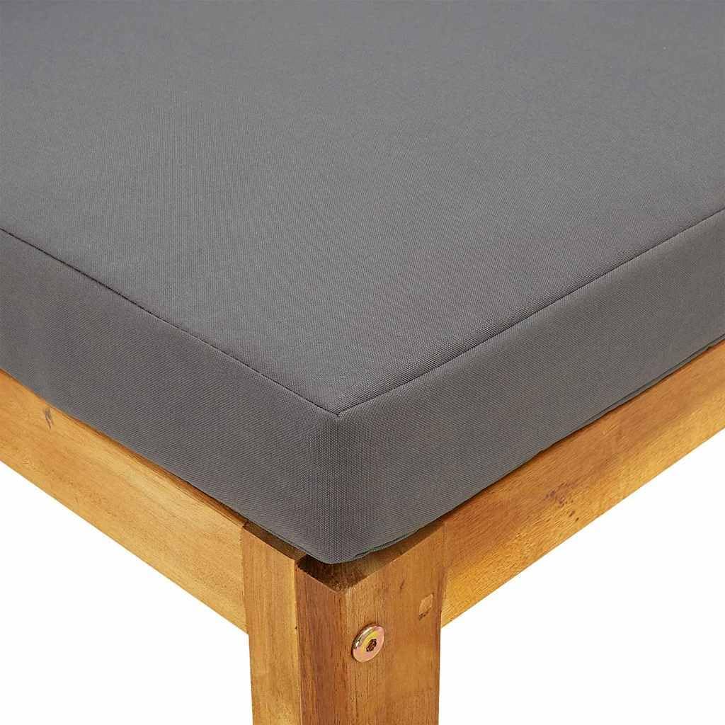 vidaXL Akazienholz Massiv Modular Ecksofa mit Dunkelgrauen Kissen Sofa Lounge Gartensofa Sessel Gart