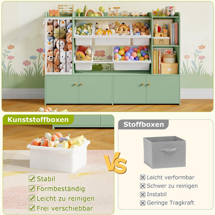FOREHILL 137cm Kinderregal für Kuscheltier Aufbewahrung, Kinderzimmer Möbel | Kinderregal für Stofft