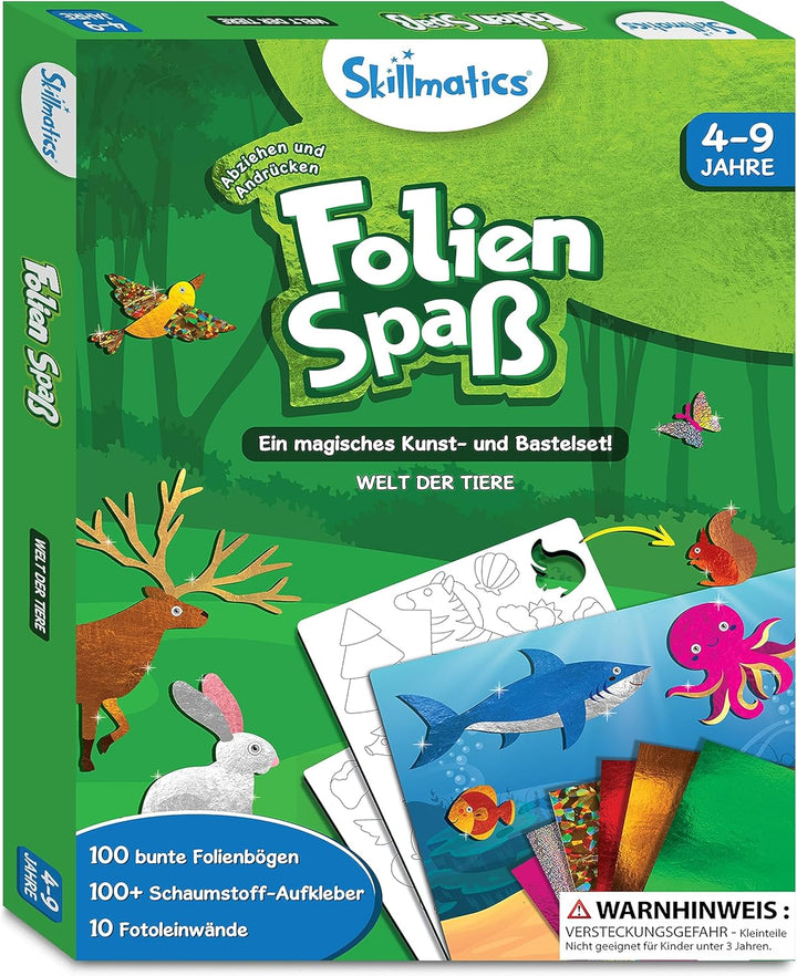 Skillmatics Kunst & Bastelaktivität- Folienspass Tiere, Schmutzfreie Kunst für Kinder, Bastelsets, D