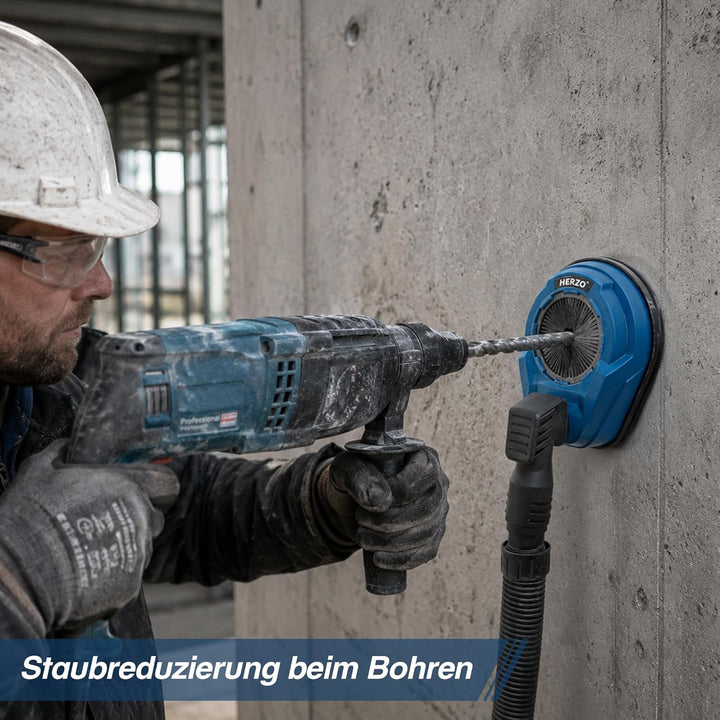 HERZO Staubabsaugung Absaughaube für Bohrhämmer/Akku-Schlagschrauber/Bohrer/Kombihammer, Kompatibel