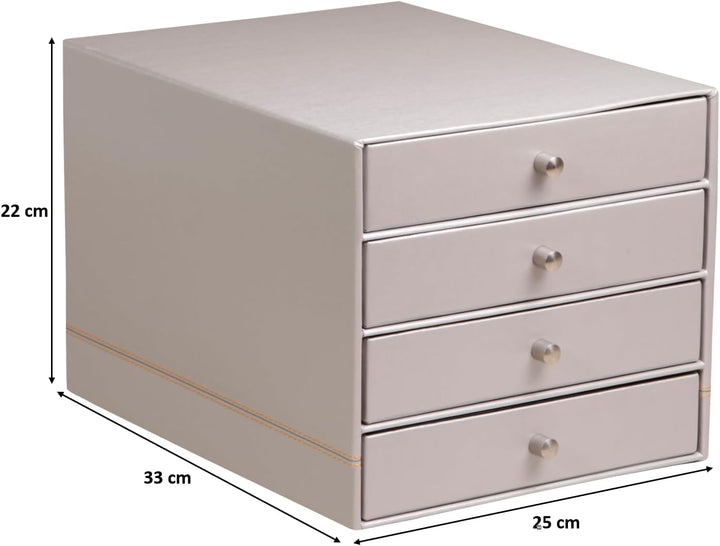 Rhodia 318861C Schubladenbox (mit 4 Schubladen, Griffe aus Metall, Kunstleder, elegant und praktisch