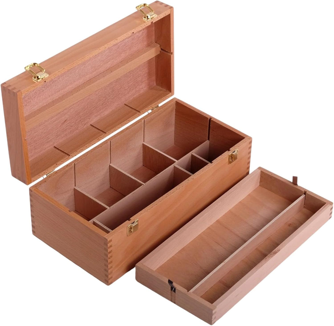 Art-Star UTENSILIENKOFFER | 40 cm, Buchenholz | Malpinselbox, Malkasten, Holz Künstlerkiste, Aufbewa