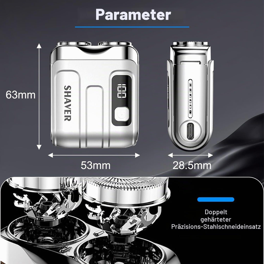 Mini Rasierer Herren Elektrisch, Tragbar Magnetisch Elektrorasierer Herren USB Wiederaufladbare Nass