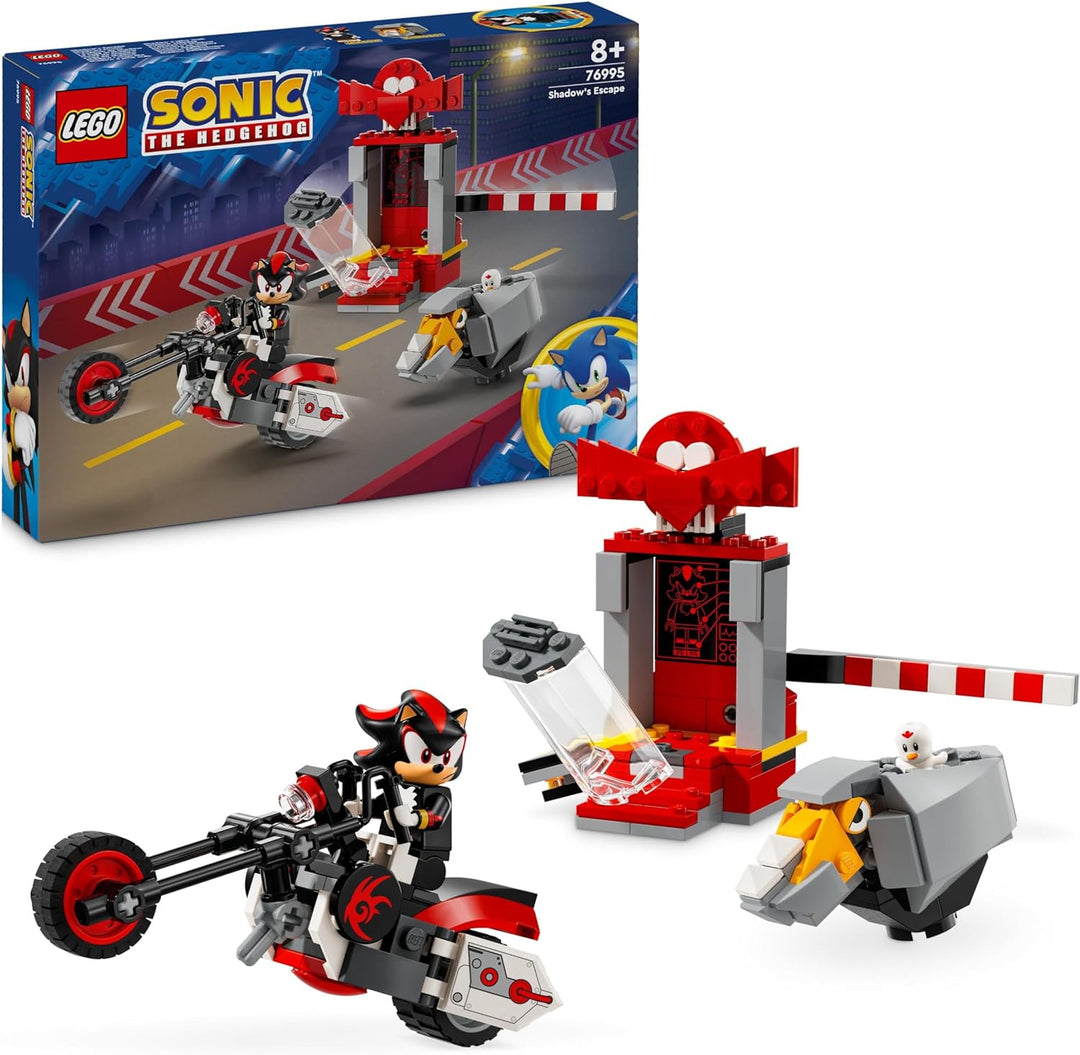 LEGO Sonic The Hedgehog Shadow The Hedgehog Flucht, Set mit Motorrad-Spielzeug und Figuren aus dem V