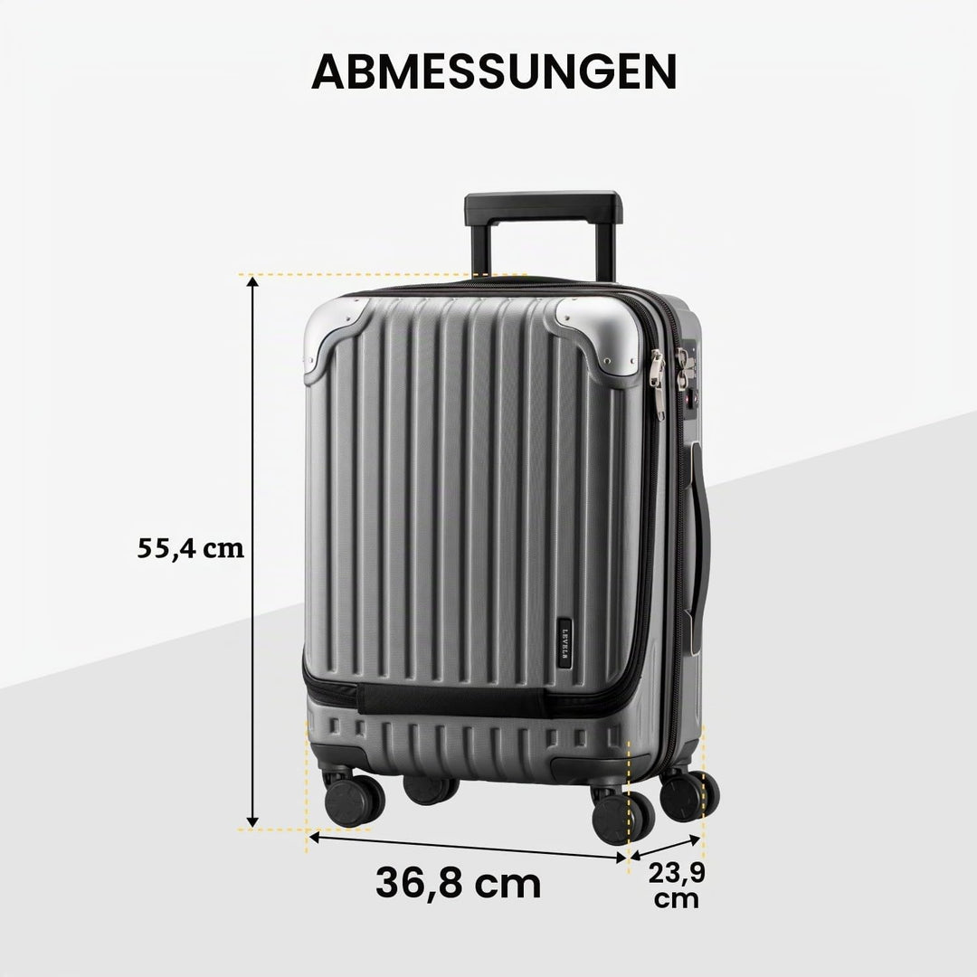 LEVEL8 Koffer Trolleys Hartschalen Leicht ABS+ PC Handgepäck Hartschalen-Koffer Trolley Rollkoffer R