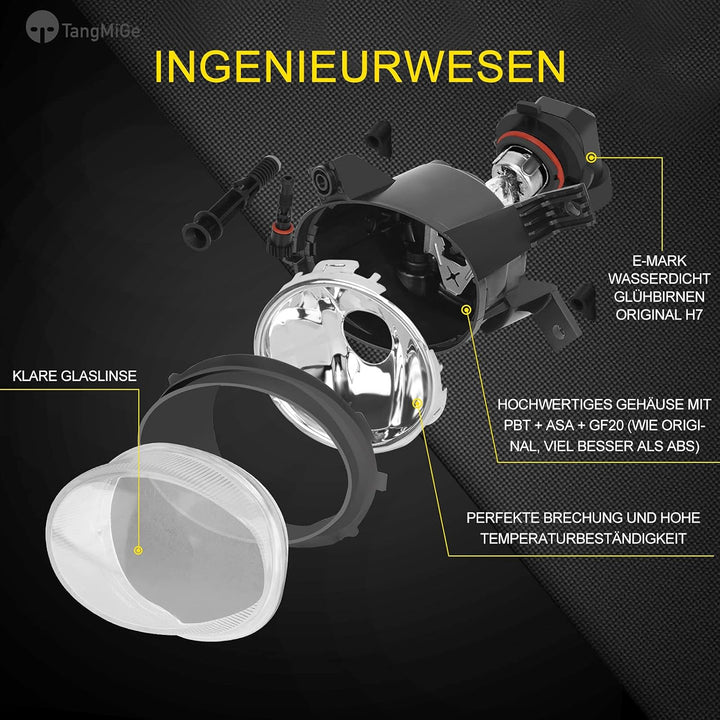 TangMiGe Nebelscheinwerfer für Audi A4 A3 S3, 8EC 8ED 8H7 8HE 8P1 8PA 8P7, V-System S-Linie Stosssta