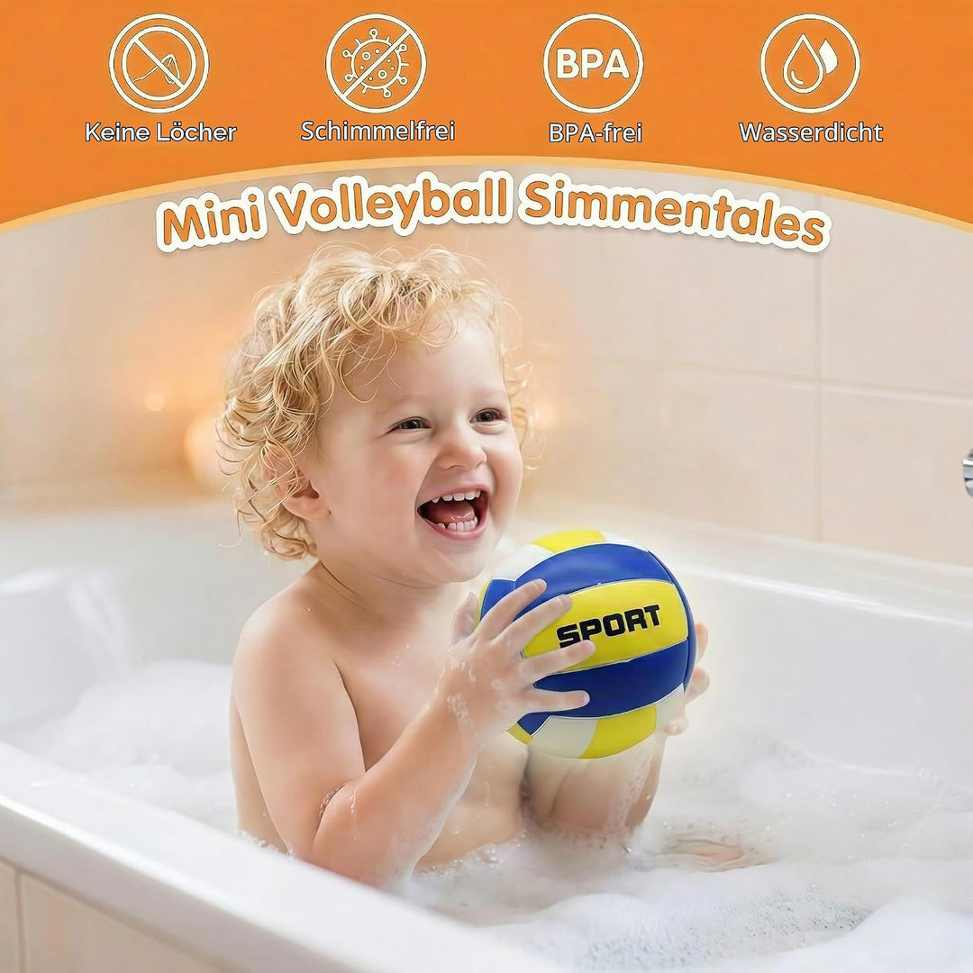 Badespielzeug, 6 Stück Sportbälle ohne Loch, sensorisches Spielzeug für Badewanne, Pool, Schwimmbad