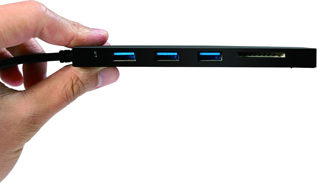 LogiLink UA0312 Slim USB 3.1/3.0 Hub und Cardreader für PC/Laptop Schwarz USB 3.1 3-Port + Cardreade