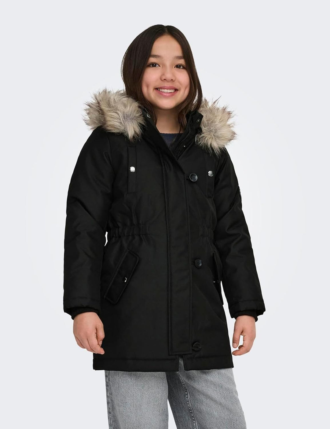 ONLY girl Langer Parka KOGIRIS Langer Parka 116 Black/Detail:fur Light Grey, 116 Black/Detail:fur Li