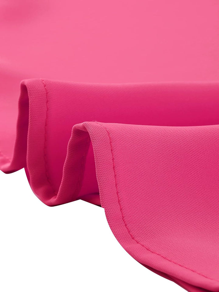 Allegra K Damen Plissee Oberteil Ärmellos Shirt Rundhals Elegante Rüschen Top Bluse XS Rosa, XS Rosa